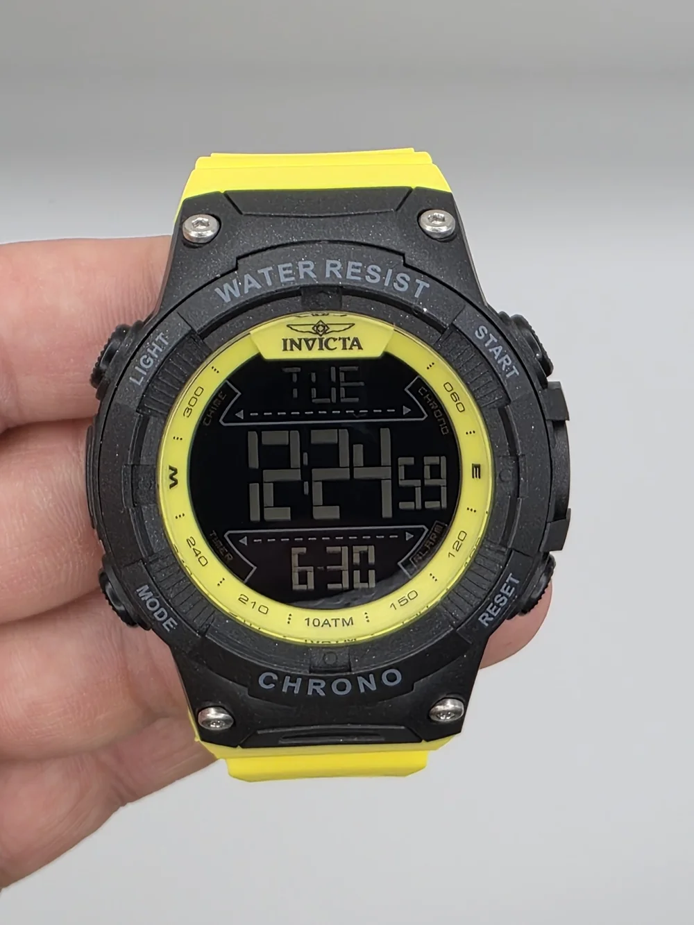 47527 - Invicta Racing Burnout Digital Men's Watch - 52mm, Yellow